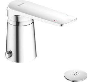 Single lever bidet mixer with diverter